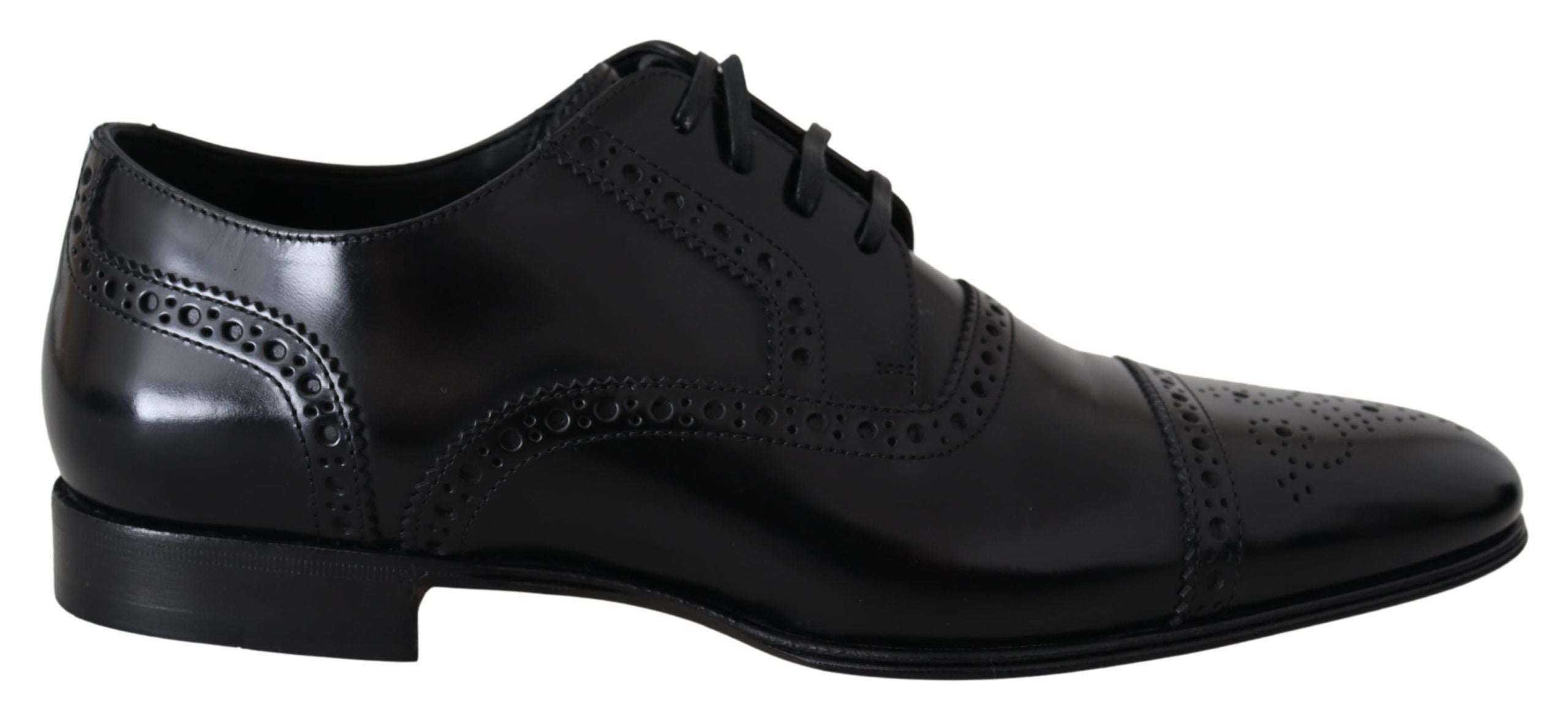 Dolce & Gabbana Black Leather Men Derby Formal Loafers Shoes - Whispers Of Wisdom Clothing
