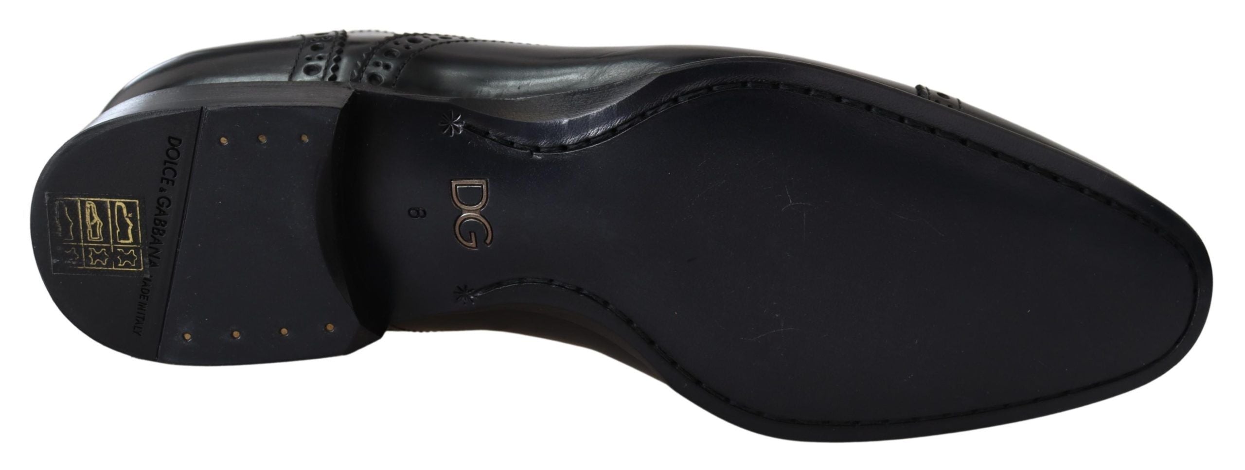 Dolce & Gabbana Black Leather Men Derby Formal Loafers Shoes - Whispers Of Wisdom Clothing