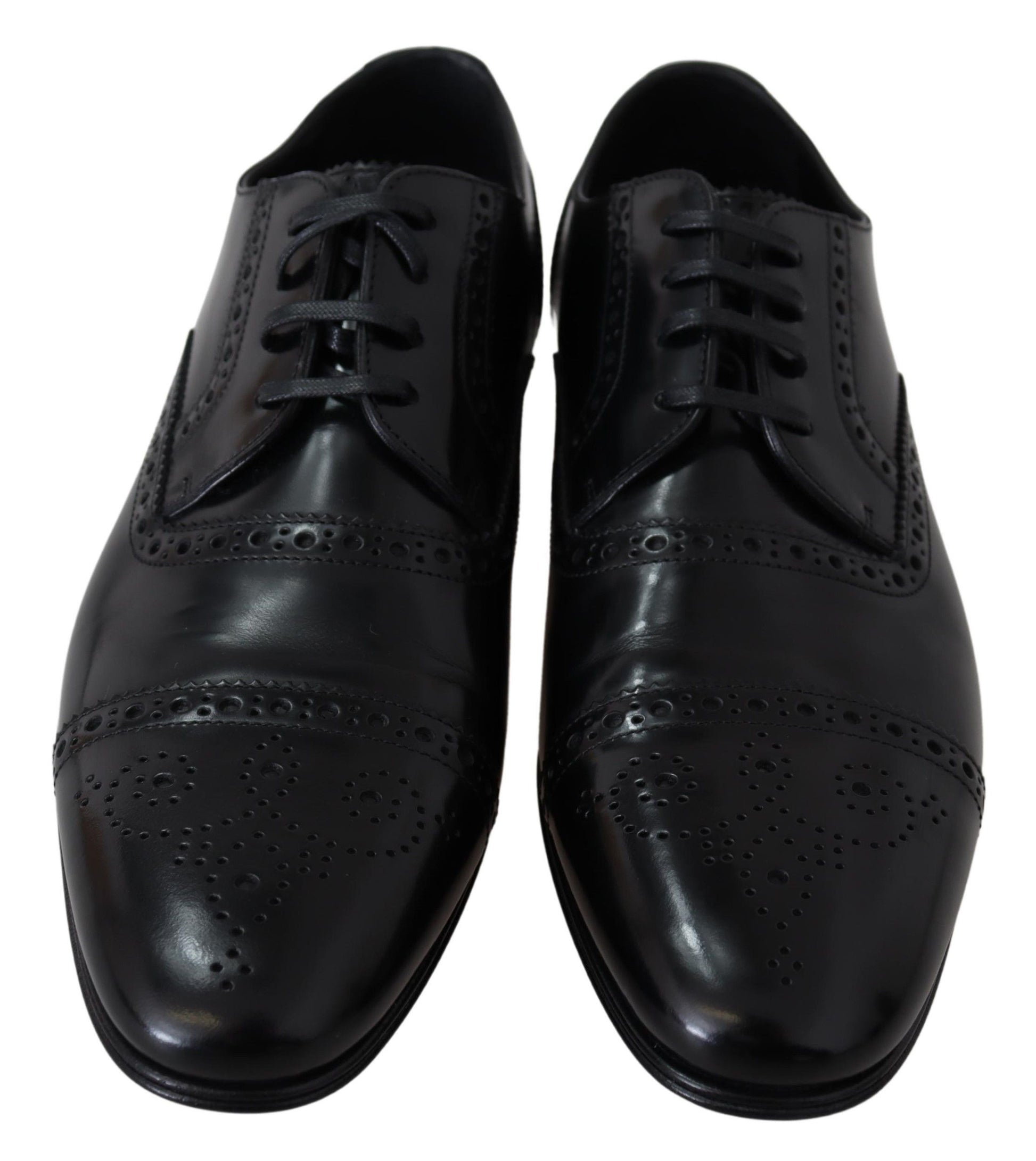 Dolce & Gabbana Black Leather Men Derby Formal Loafers Shoes - Whispers Of Wisdom Clothing