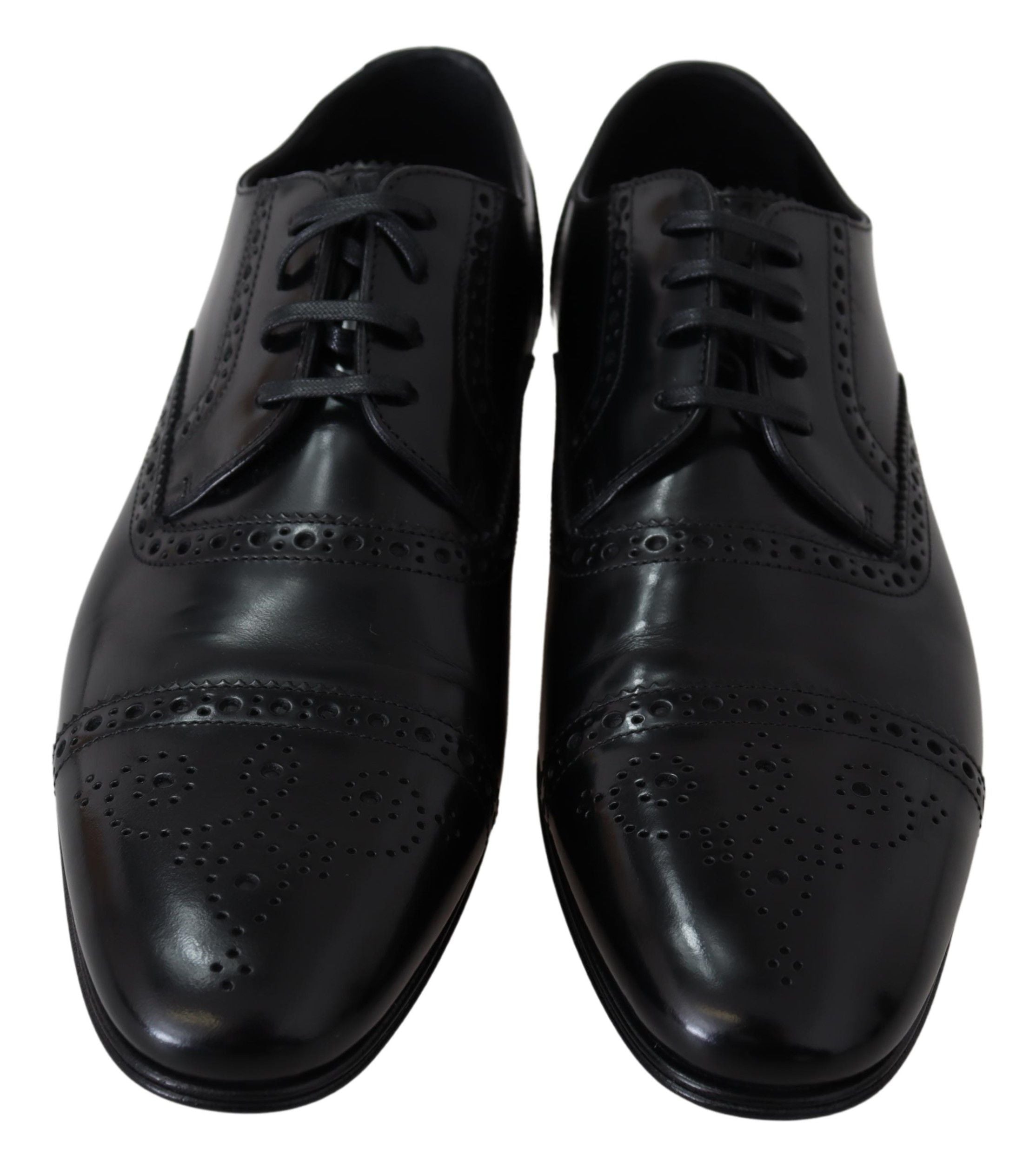 Dolce & Gabbana Black Leather Men Derby Formal Loafers Shoes - Whispers Of Wisdom Clothing