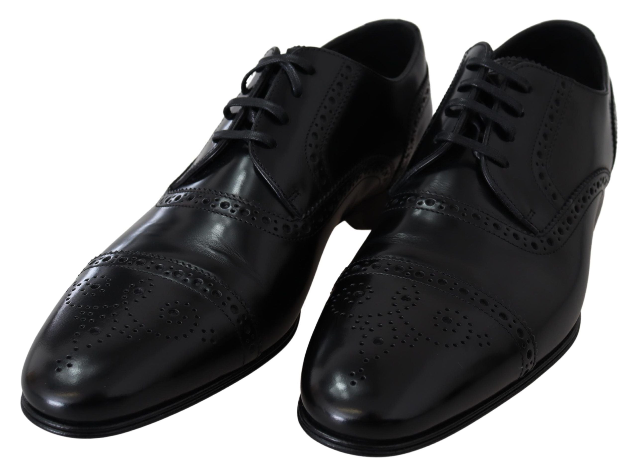 Dolce & Gabbana Black Leather Men Derby Formal Loafers Shoes - Whispers Of Wisdom Clothing