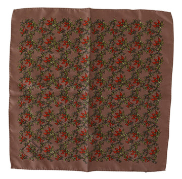 Dolce & Gabbana Brown Carrots Print Silk Handkerchief