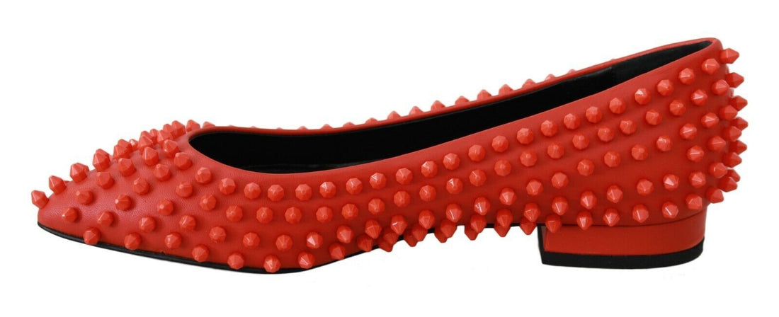 Philipp Plein Orange Leather Ballerina WHAT I DO Flats Shoes - Whispers Of Wisdom Clothing