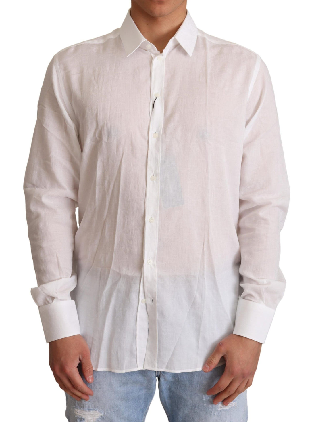 Dolce & Gabbana White Cotton Floral Pattern MARTINI Shirt - Whispers Of Wisdom Clothing
