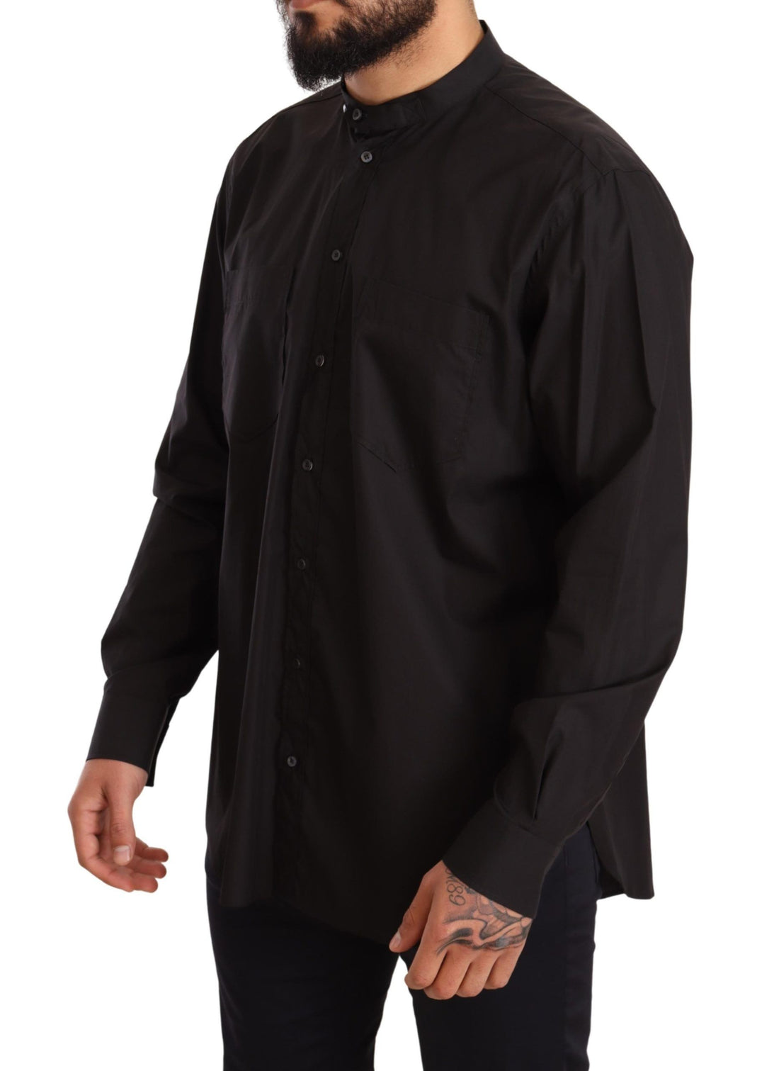 Dolce & Gabbana Black 100% Cotton Formal Dress Top Shirt - Whispers Of Wisdom Clothing