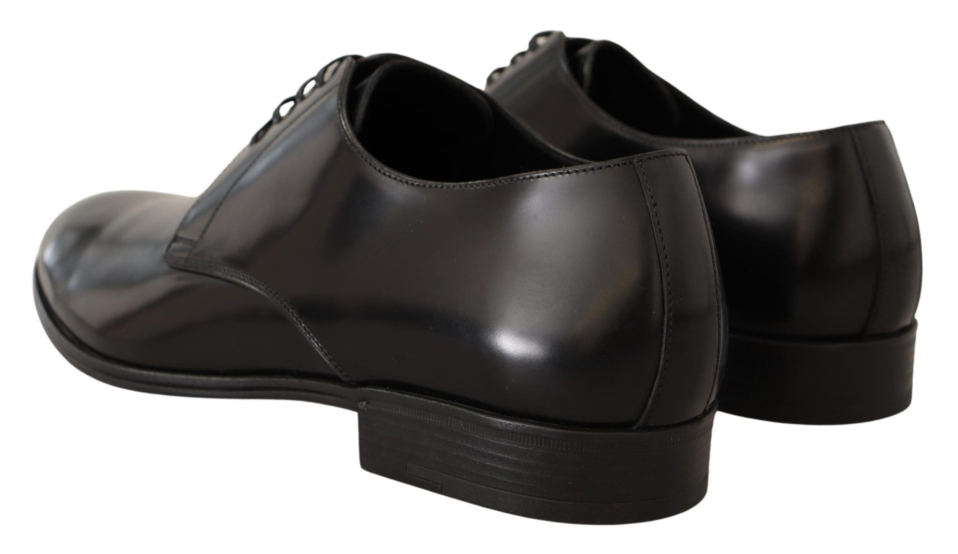 Dolce & Gabbana Black Leather Lace Up Men Dress Derby Shoes - Whispers Of Wisdom Clothing