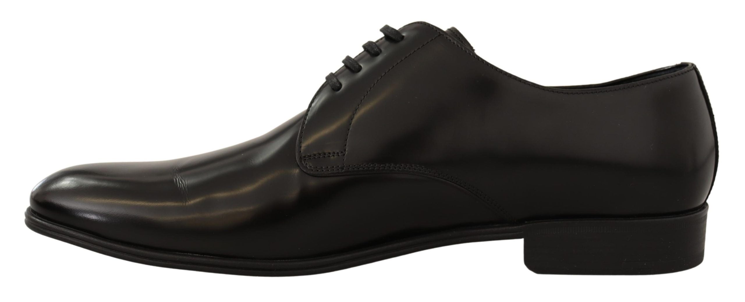 Dolce & Gabbana Black Leather Lace Up Men Dress Derby Shoes - Whispers Of Wisdom Clothing