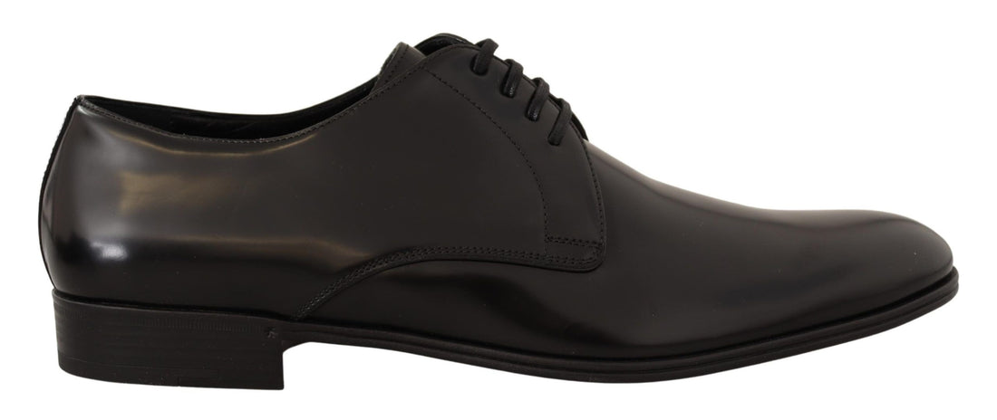 Dolce & Gabbana Black Leather Lace Up Men Dress Derby Shoes - Whispers Of Wisdom Clothing