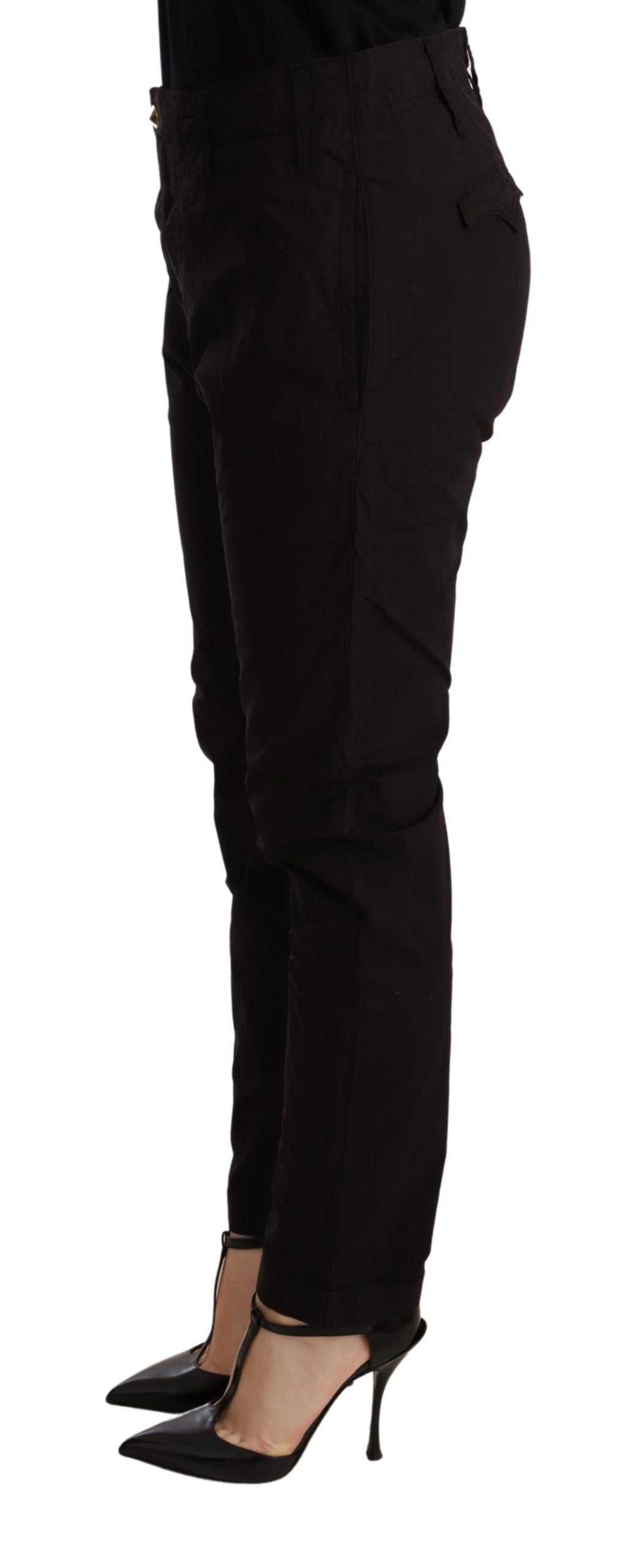 CYCLE Black Mid Waist BAGGY Fit Skinny Trouser - Whispers Of Wisdom Clothing