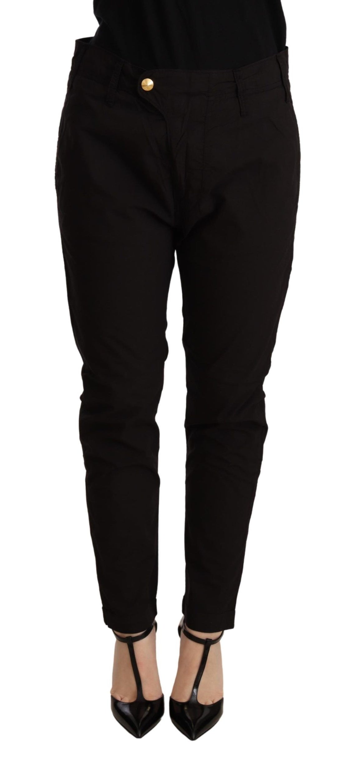 CYCLE Black Mid Waist BAGGY Fit Skinny Trouser - Whispers Of Wisdom Clothing