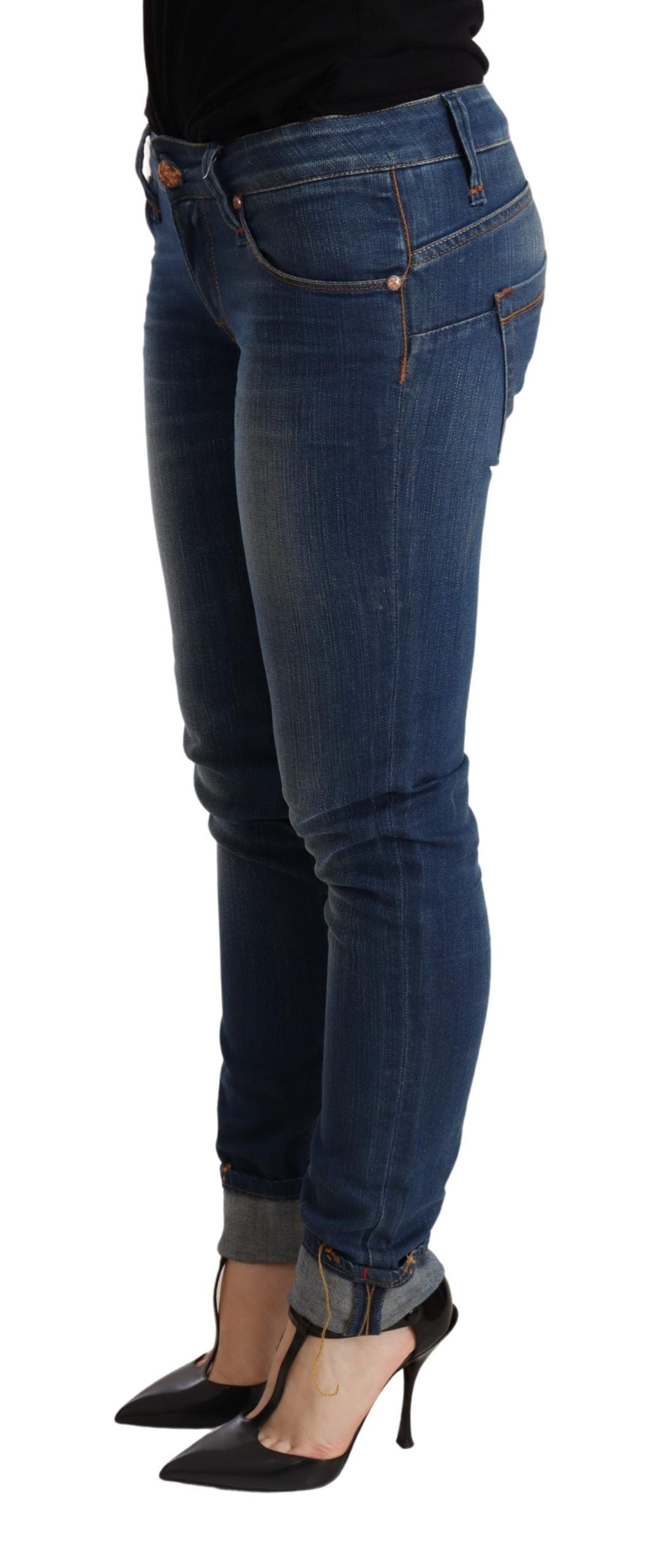 Acht Blue Washed Low Waist Skinny Denim Jeans Pant - Whispers Of Wisdom Clothing