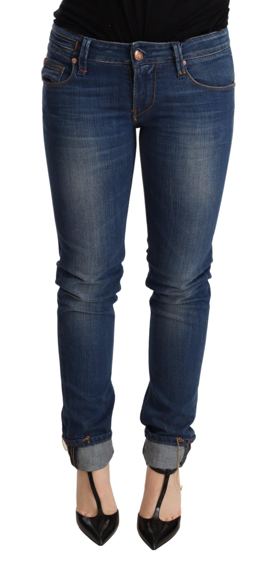 Acht Blue Washed Low Waist Skinny Denim Jeans Pant - Whispers Of Wisdom Clothing
