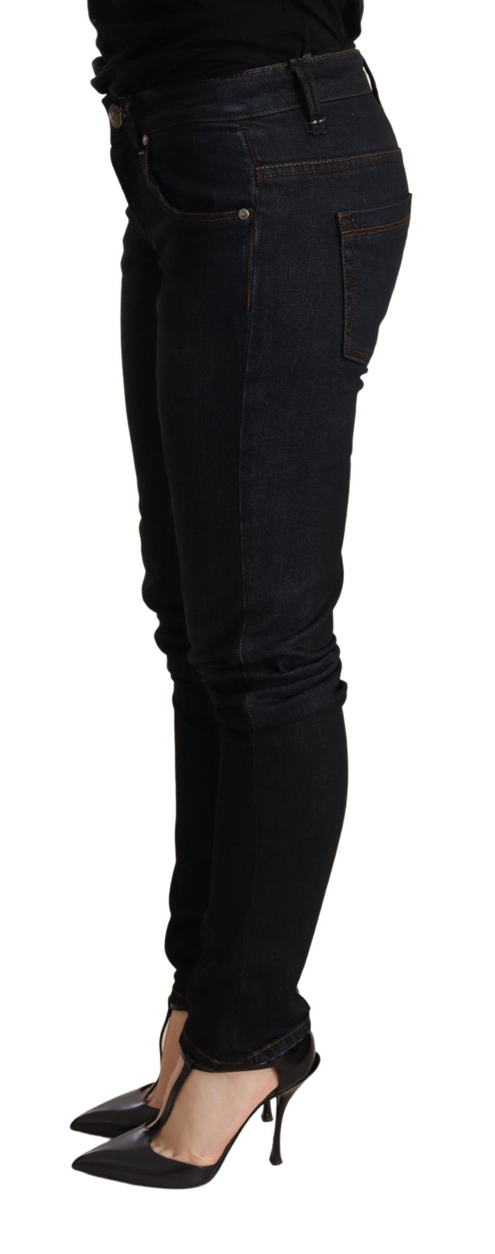 Acht Blue Washed Low Waist Skinny Denim Trouser - Whispers Of Wisdom Clothing