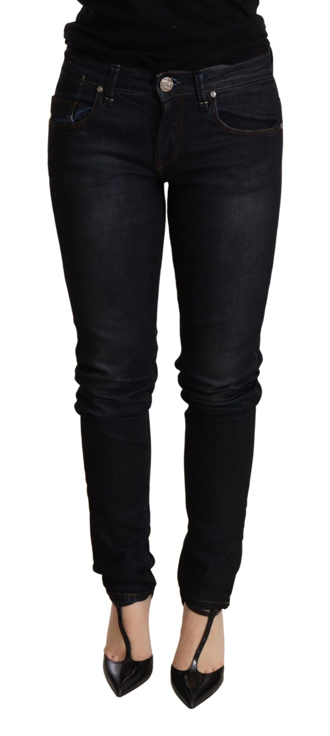 Acht Blue Washed Low Waist Skinny Denim Trouser - Whispers Of Wisdom Clothing