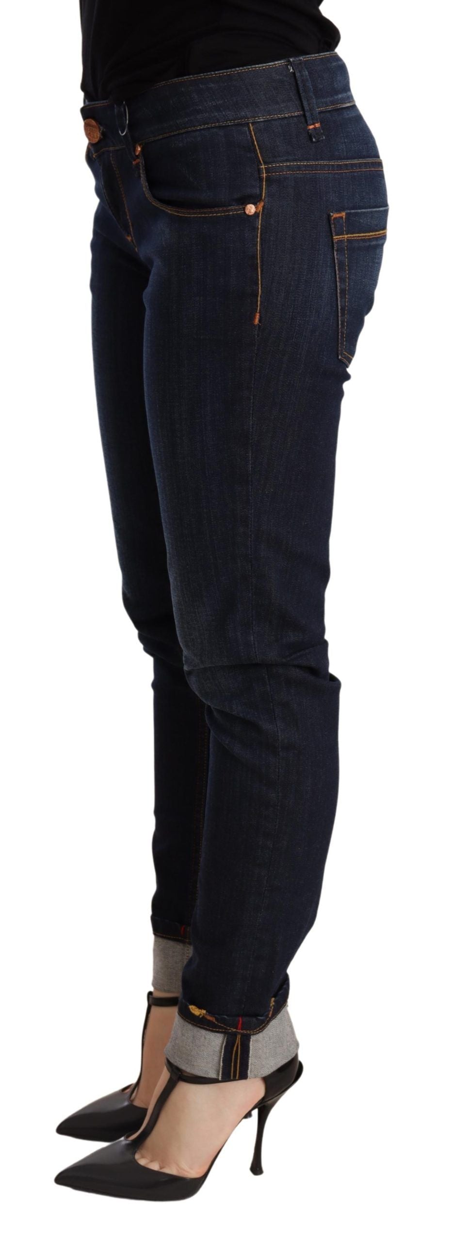 Acht Blue Washed Low Waist Skinny Denim Trouser - Whispers Of Wisdom Clothing