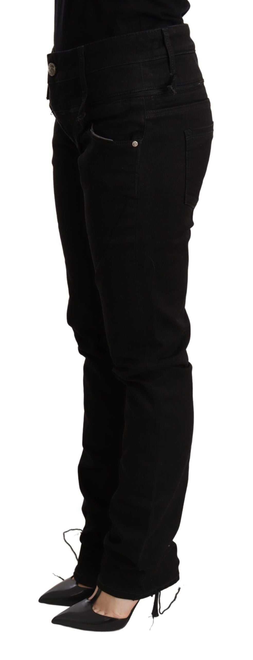 Acht Black Low Waist Skinny Denim Jeans Trouser - Whispers Of Wisdom Clothing