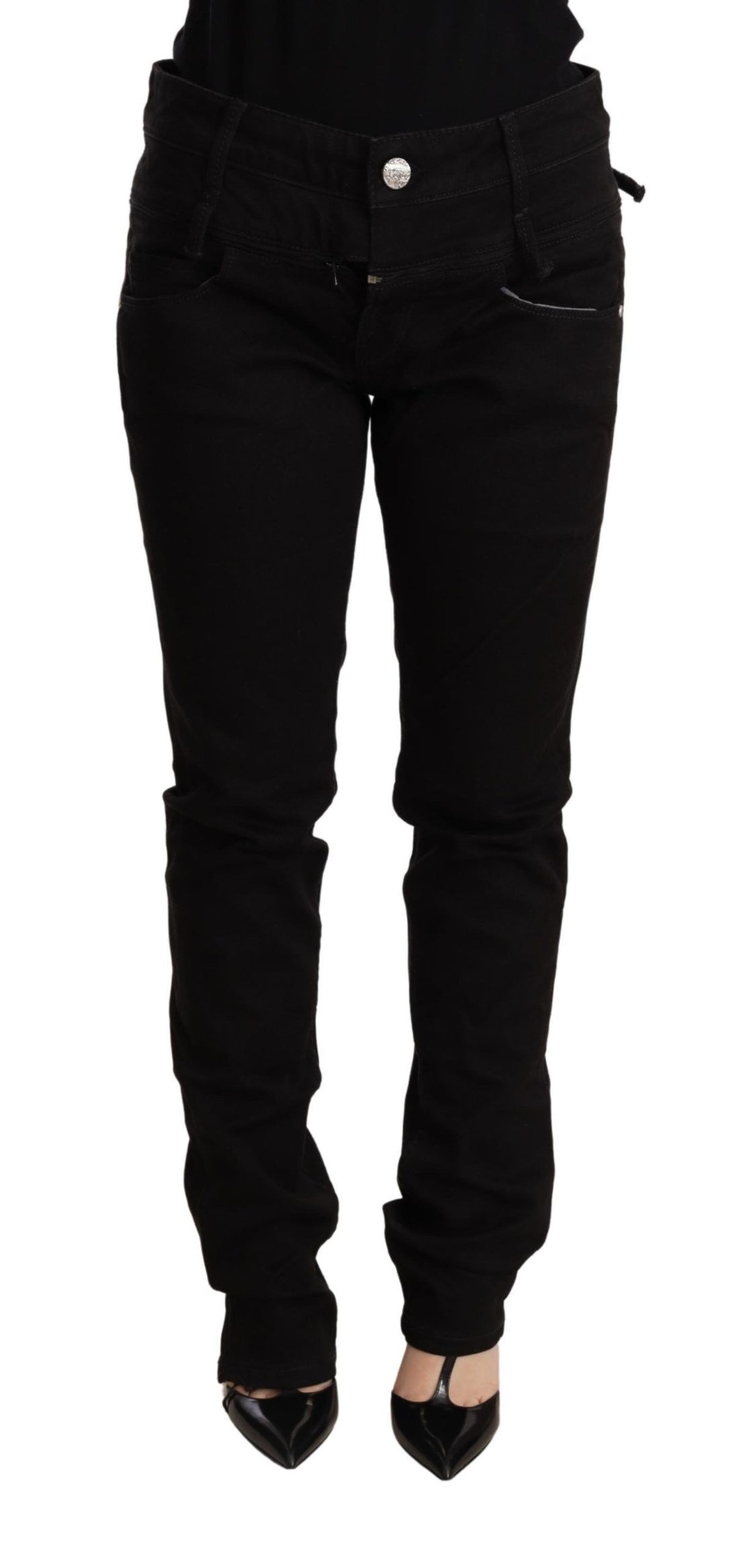 Acht Black Low Waist Skinny Denim Jeans Trouser - Whispers Of Wisdom Clothing