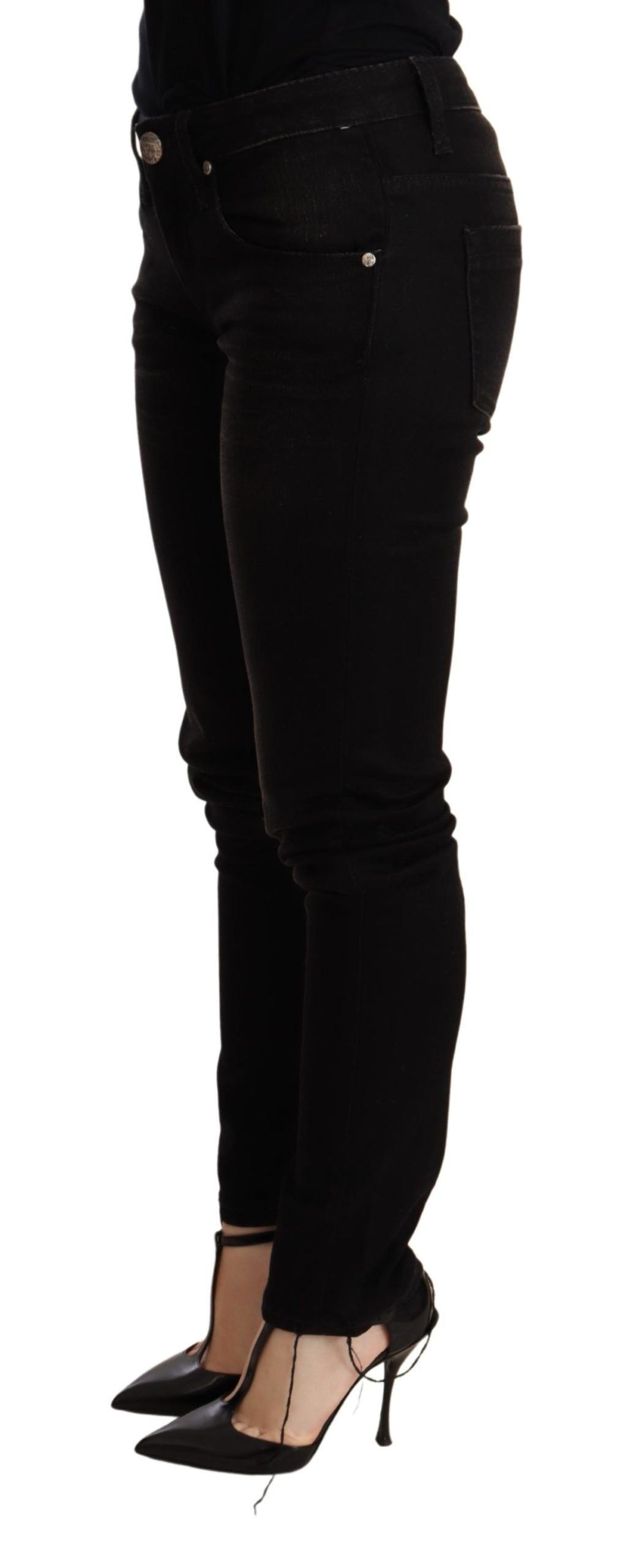 Acht Black Low Waist Skinny Denim Trouser - Whispers Of Wisdom Clothing