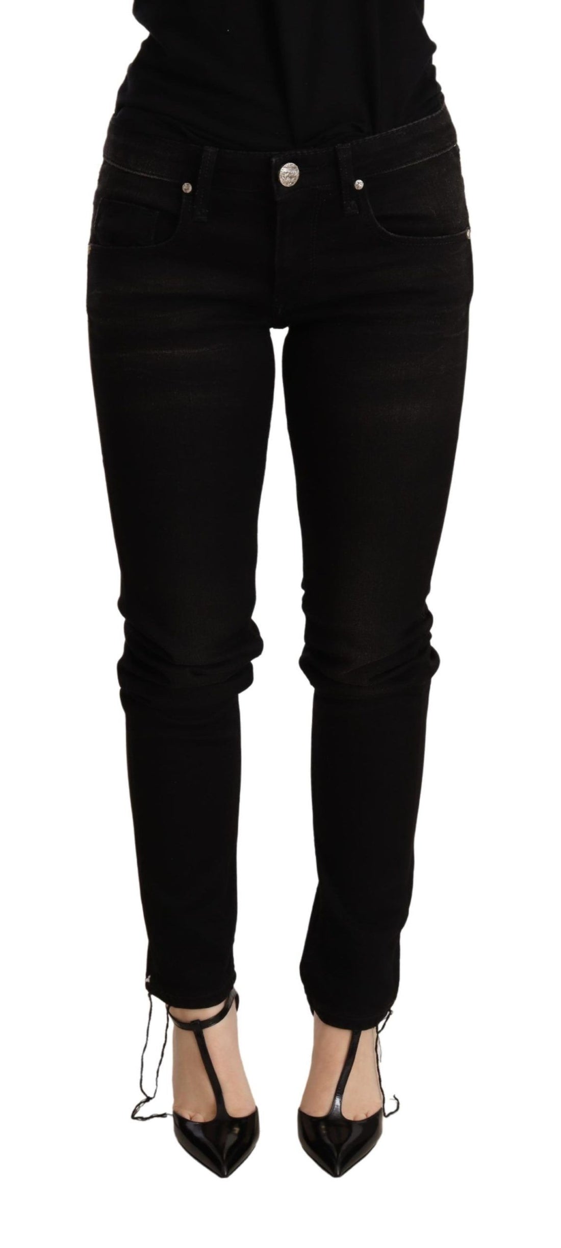 Acht Black Low Waist Skinny Denim Trouser - Whispers Of Wisdom Clothing