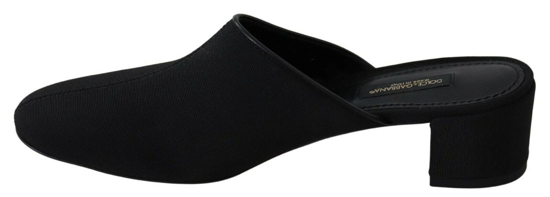 Dolce & Gabbana Black Grosgrain Slides Sandals Women Shoes - Whispers Of Wisdom Clothing