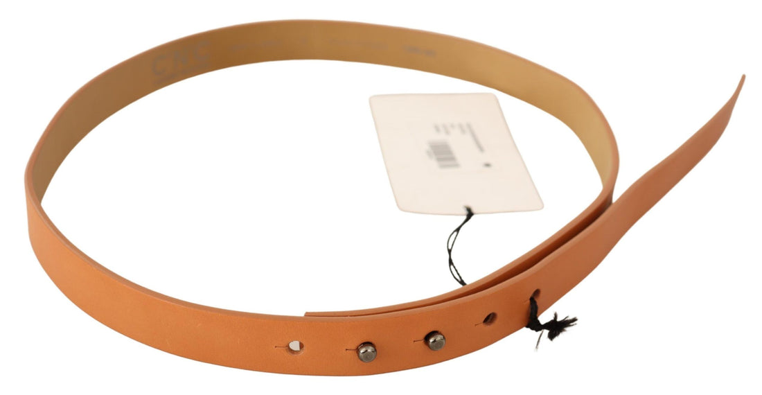 Costume National Orange Leather Silver Fastening Belt - Whispers Of Wisdom Clothing