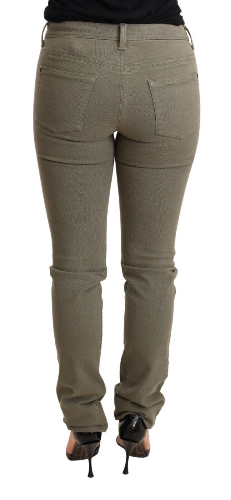 Ermanno Scervino Green Low Waist Skinny Slim Trouser Cotton Jeans - Whispers Of Wisdom Clothing
