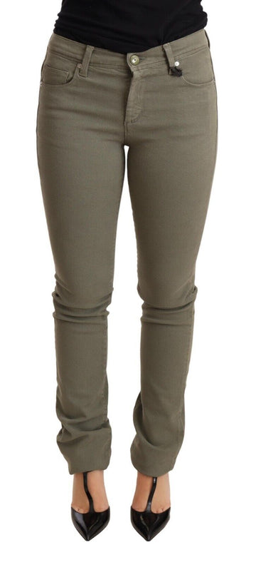 Ermanno Scervino Green Low Waist Skinny Slim Trouser Cotton Jeans - Whispers Of Wisdom Clothing