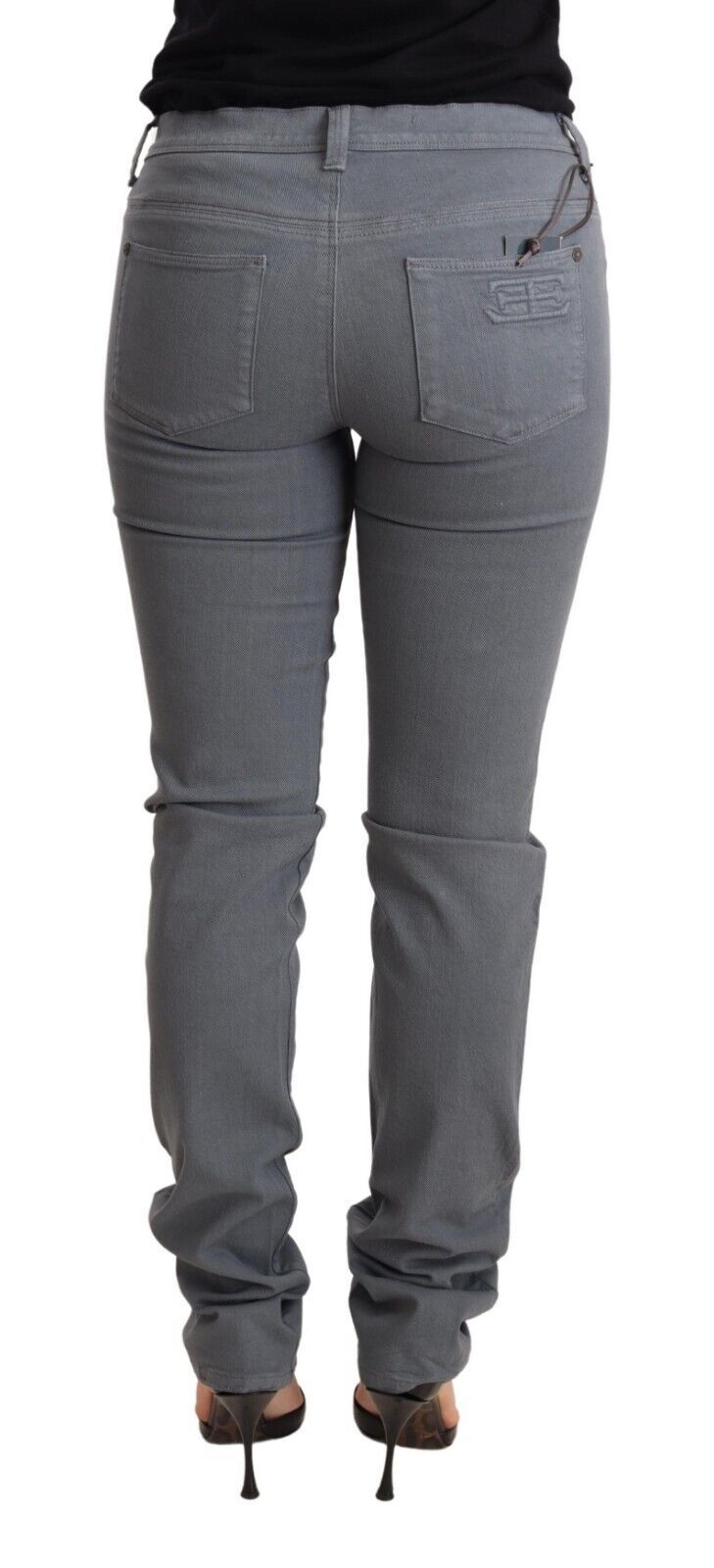 Ermanno Scervino Gray Low Waist Skinny Slim Trouser Cotton Jeans - Whispers Of Wisdom Clothing