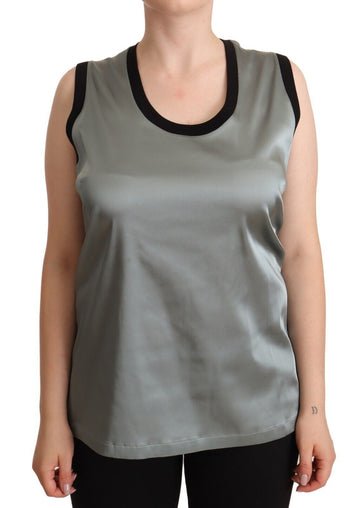 Dolce & Gabbana Silver Round Neck Sleeveless Casual Tank Top - Whispers Of Wisdom Clothing
