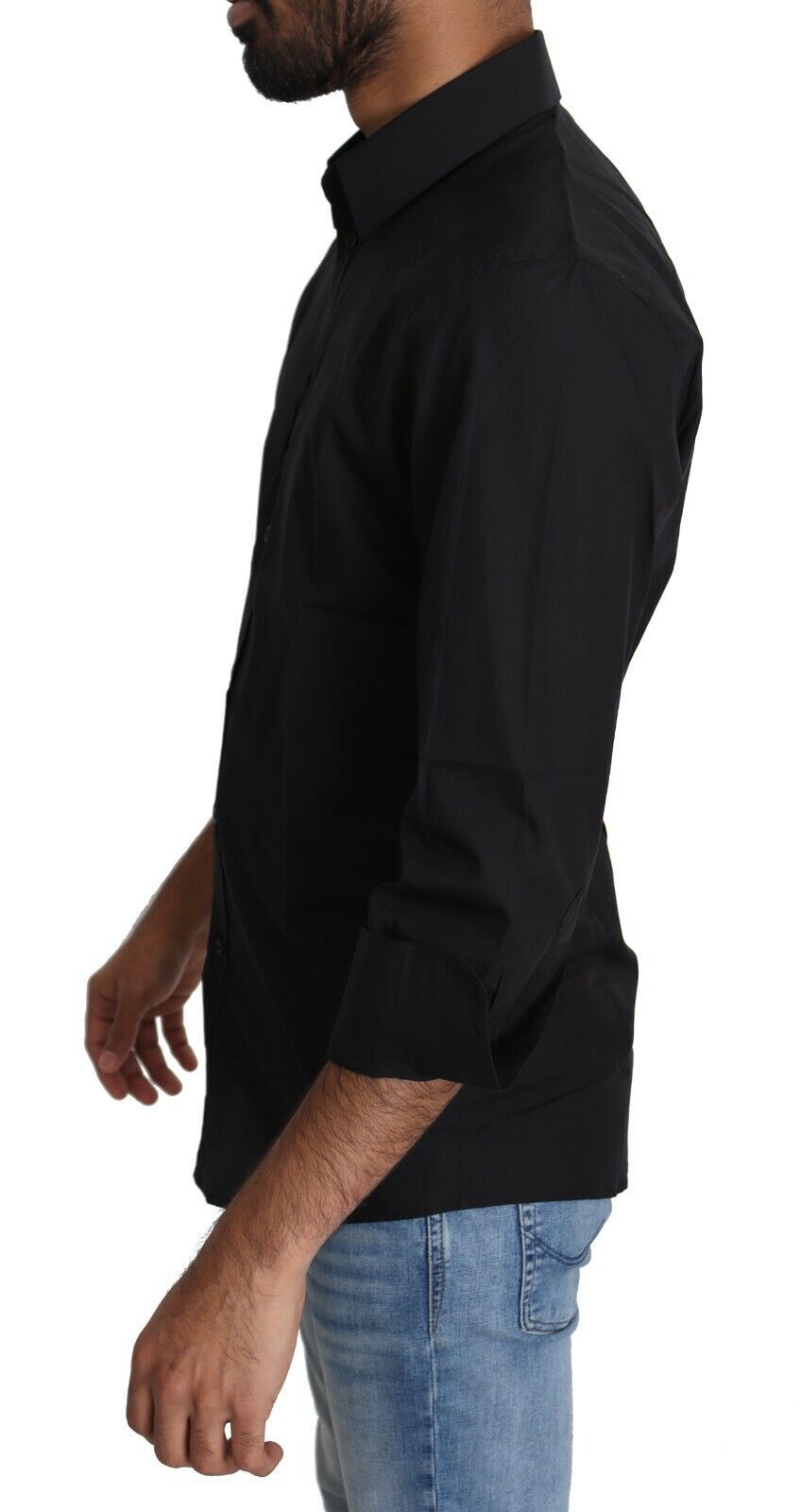 Dolce & Gabbana Black Cotton Formal Dress Men Top Shirt - Whispers Of Wisdom Clothing