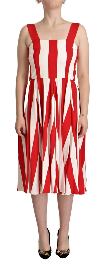 Dolce & Gabbana White Red Stretch Shift A-line Gown Dress - Whispers Of Wisdom Clothing