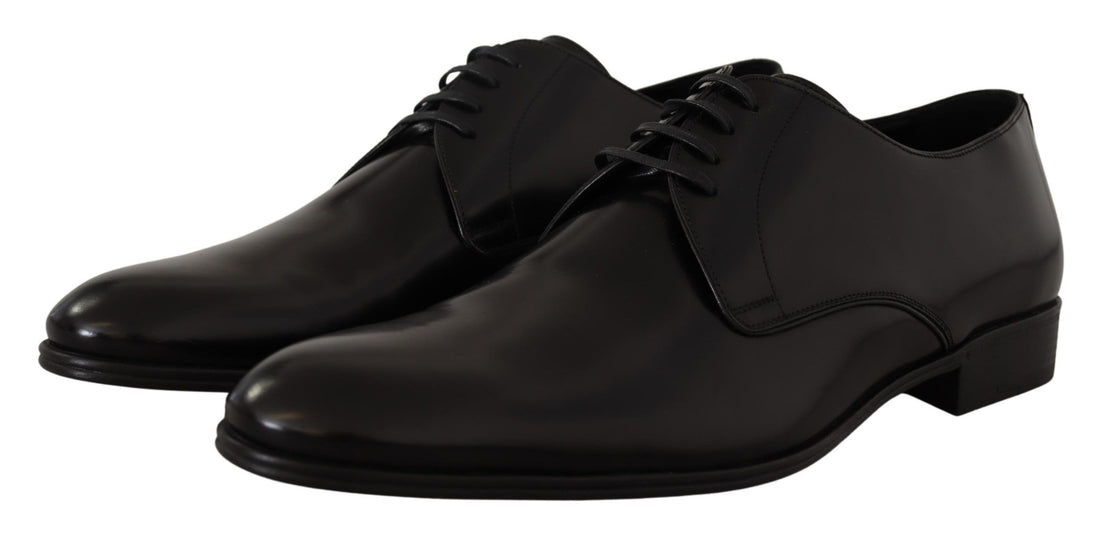Dolce & Gabbana Black Leather Lace Up Formal Derby Shoes - Whispers Of Wisdom Clothing