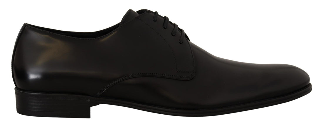 Dolce & Gabbana Black Leather Lace Up Formal Derby Shoes - Whispers Of Wisdom Clothing