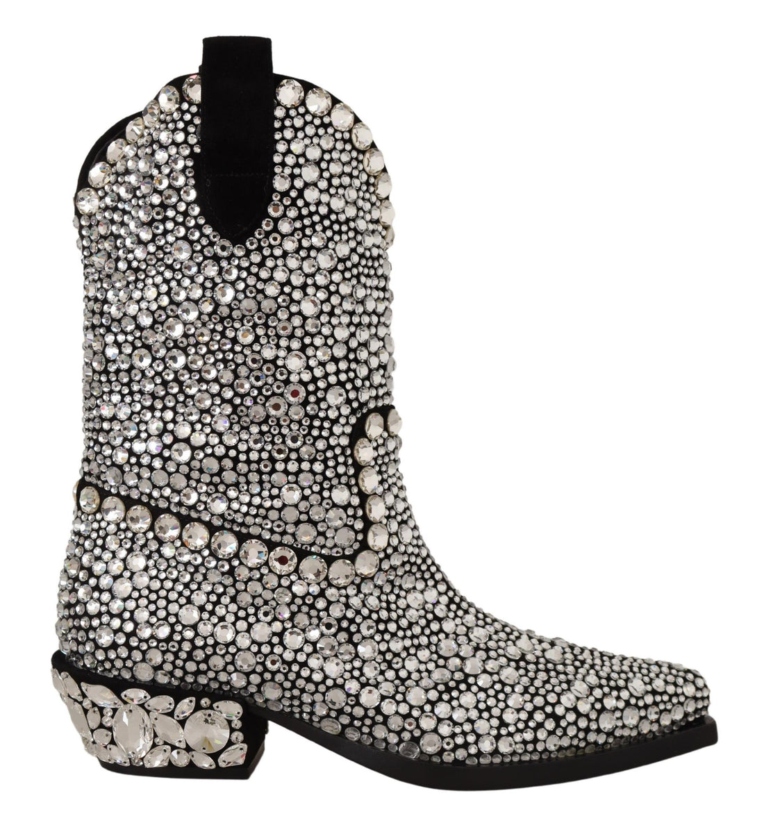 Dolce & Gabbana Black Suede Strass Crystal Cowgirl Boots - Whispers Of Wisdom Clothing