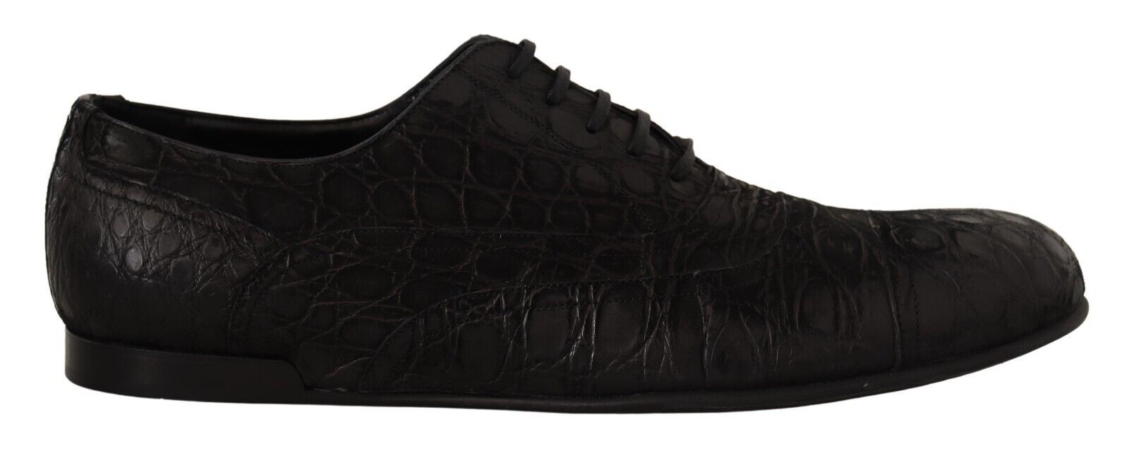 Dolce & Gabbana Black Caiman Leather Mens Oxford Shoes - Whispers Of Wisdom Clothing