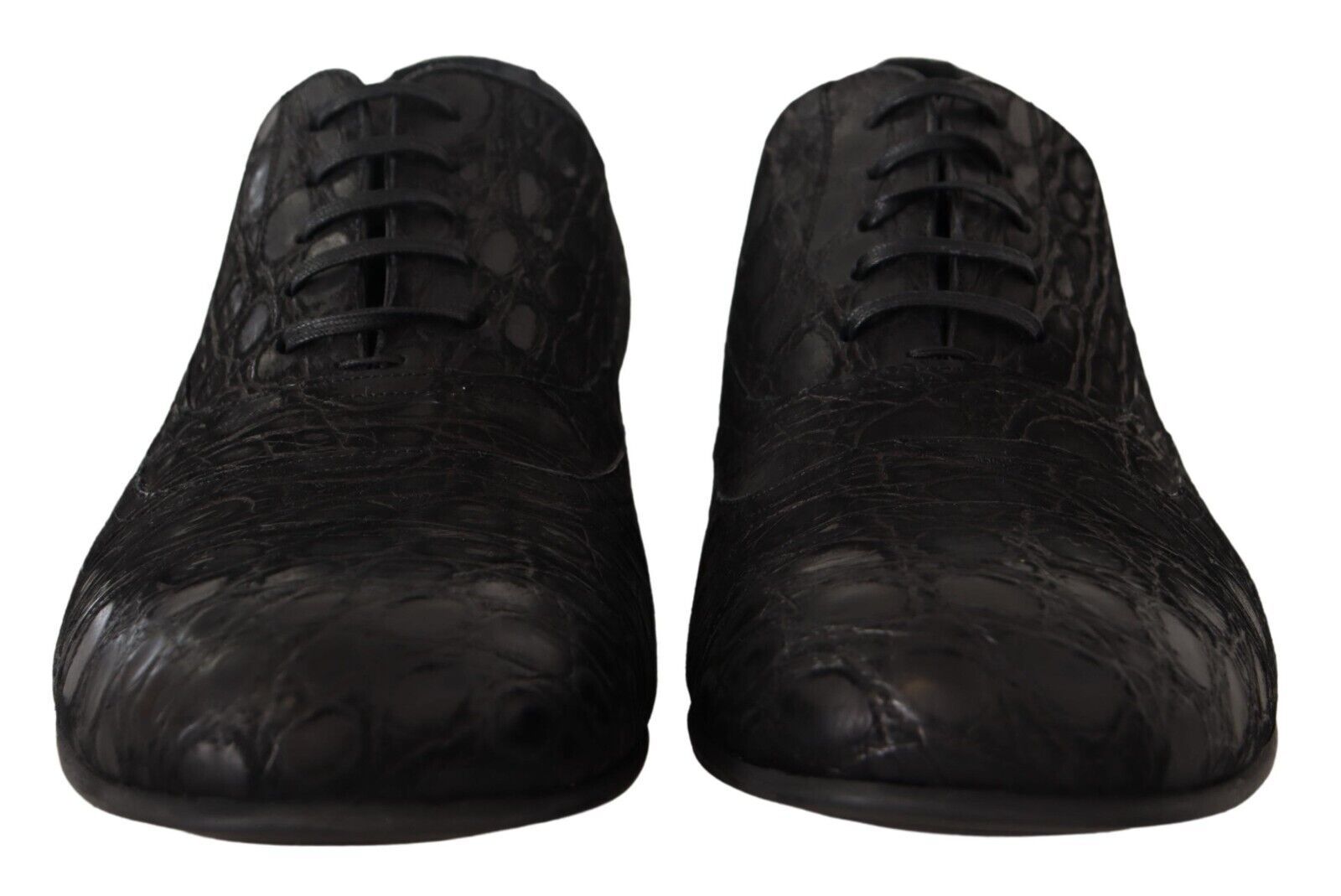 Dolce & Gabbana Black Caiman Leather Mens Oxford Shoes - Whispers Of Wisdom Clothing