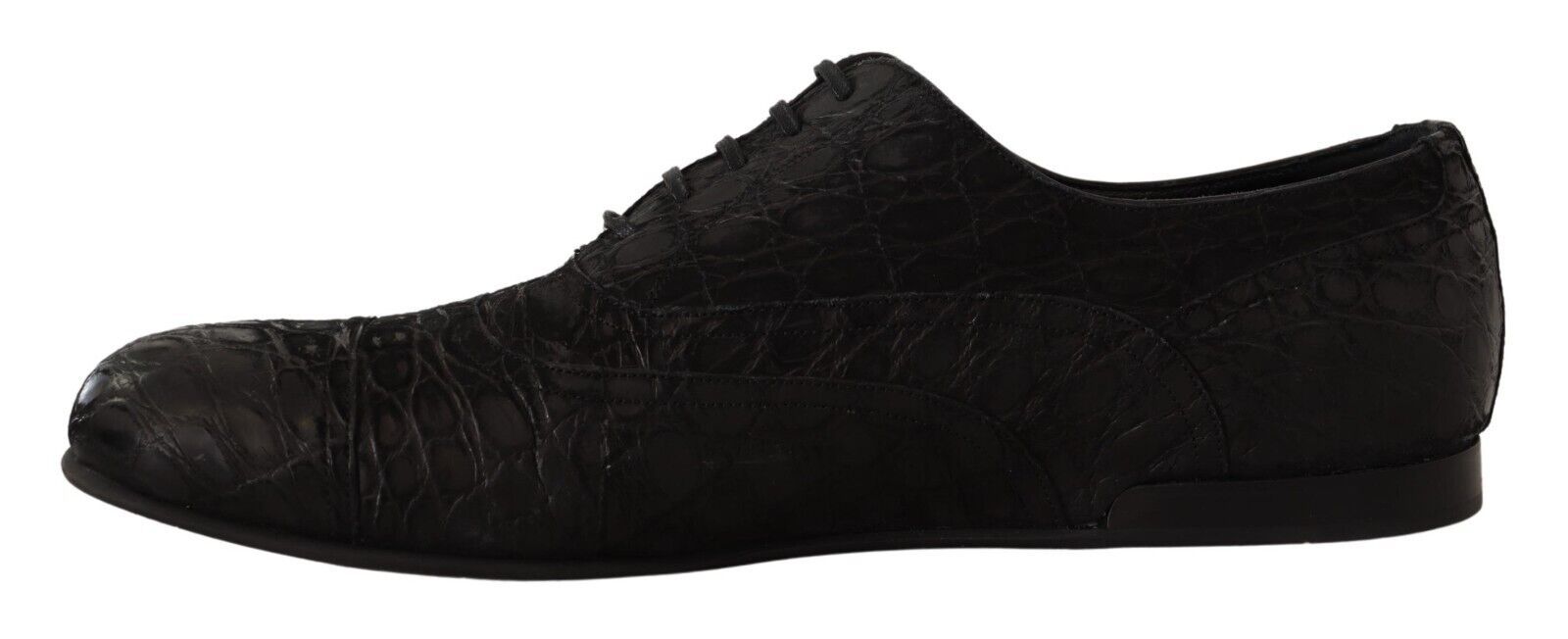 Dolce & Gabbana Black Caiman Leather Mens Oxford Shoes - Whispers Of Wisdom Clothing