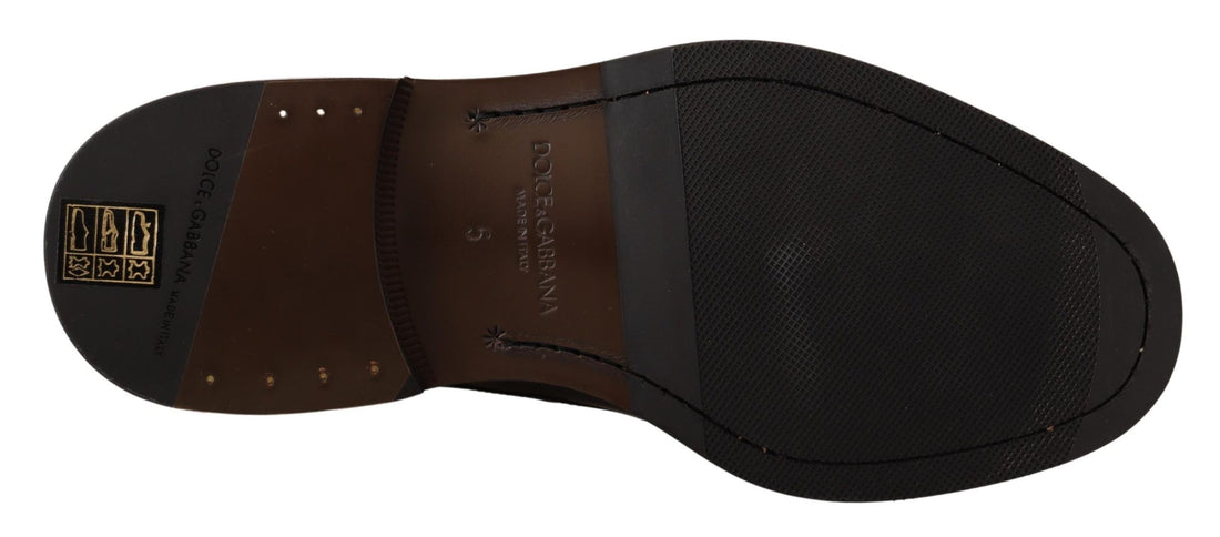 Dolce & Gabbana Black Leather Dress Formal Derby Shoes - Whispers Of Wisdom Clothing