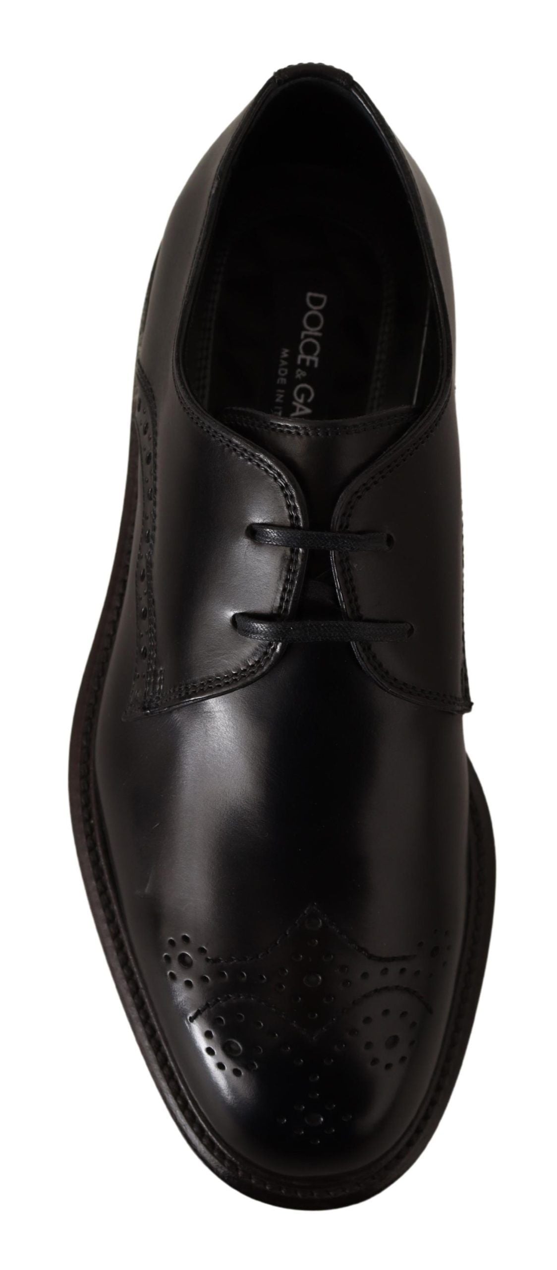 Dolce & Gabbana Black Leather Dress Formal Derby Shoes - Whispers Of Wisdom Clothing