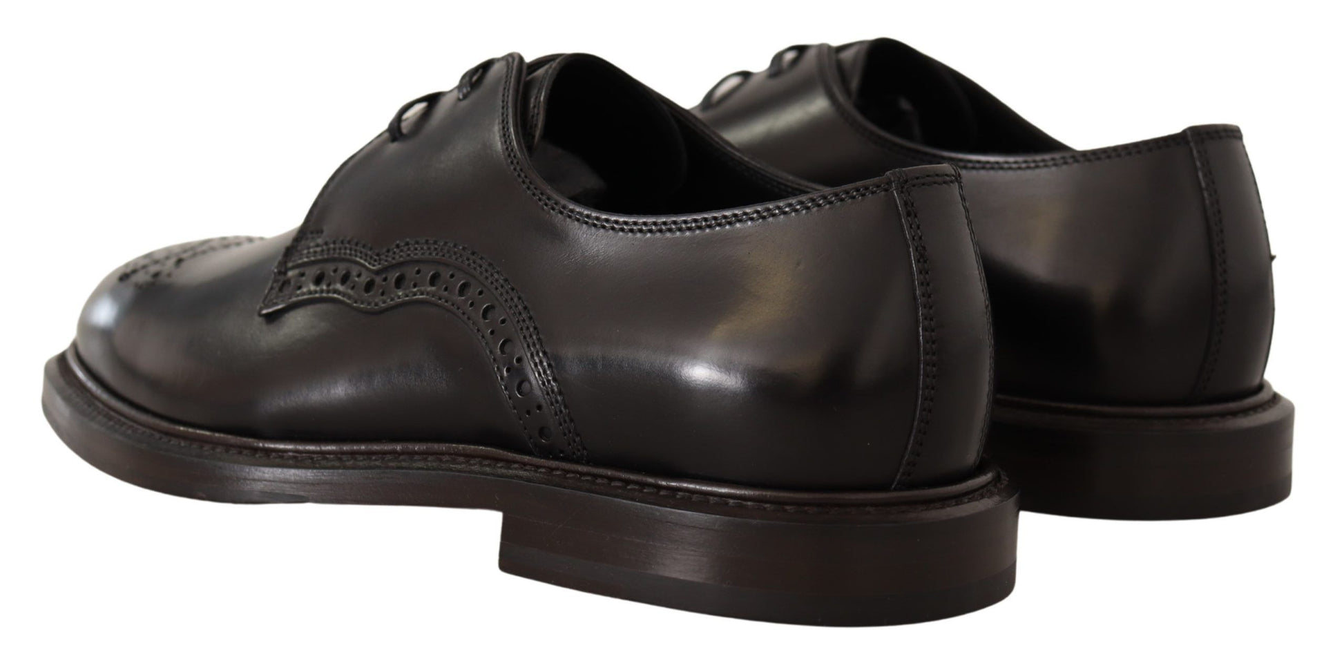 Dolce & Gabbana Black Leather Dress Formal Derby Shoes - Whispers Of Wisdom Clothing