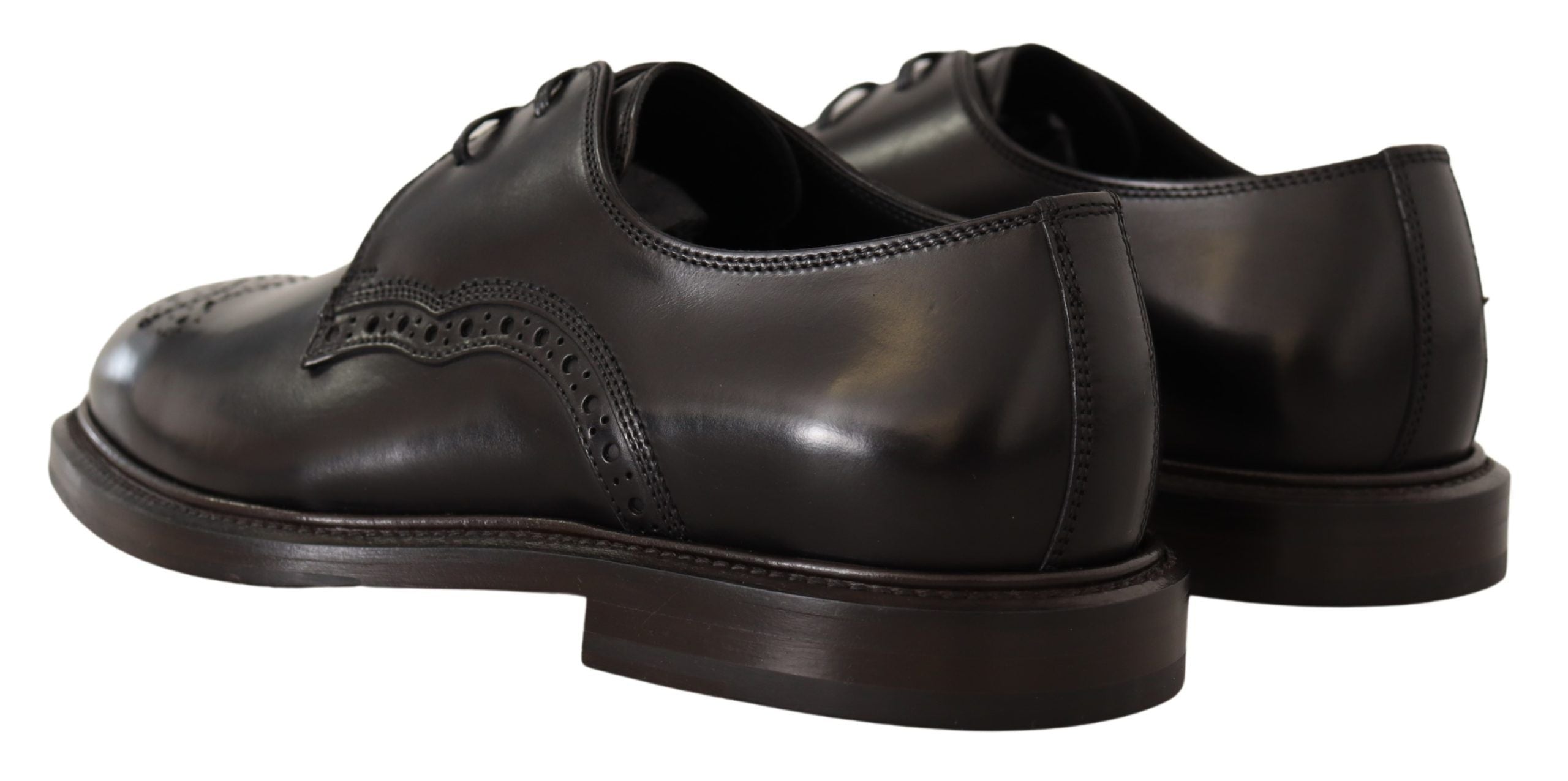 Dolce & Gabbana Black Leather Dress Formal Derby Shoes - Whispers Of Wisdom Clothing