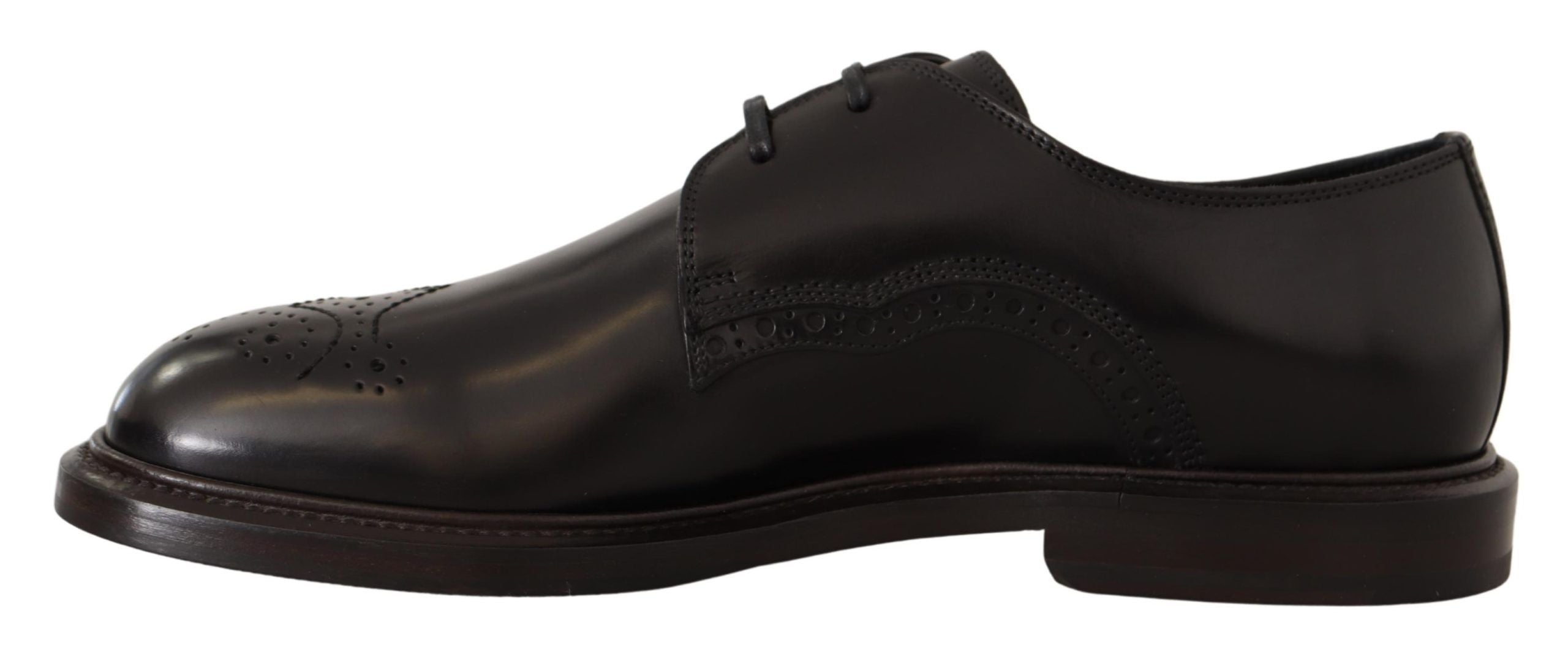 Dolce & Gabbana Black Leather Dress Formal Derby Shoes - Whispers Of Wisdom Clothing