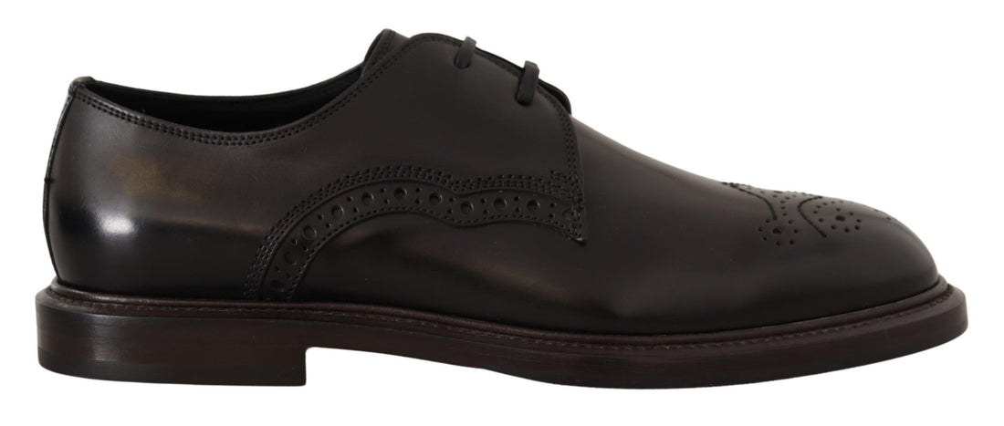 Dolce & Gabbana Black Leather Dress Formal Derby Shoes - Whispers Of Wisdom Clothing
