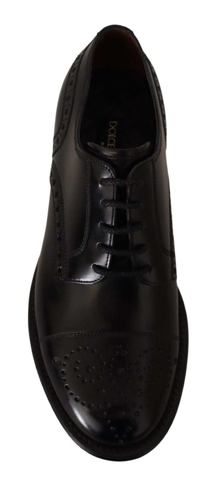 Dolce & Gabbana Black Leather Wingtip Mens Formal Derby Shoes - Whispers Of Wisdom Clothing