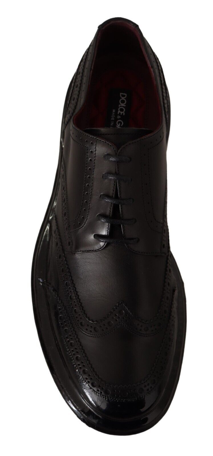 Dolce & Gabbana Black Leather Oxford Wingtip Formal Derby Shoes - Whispers Of Wisdom Clothing