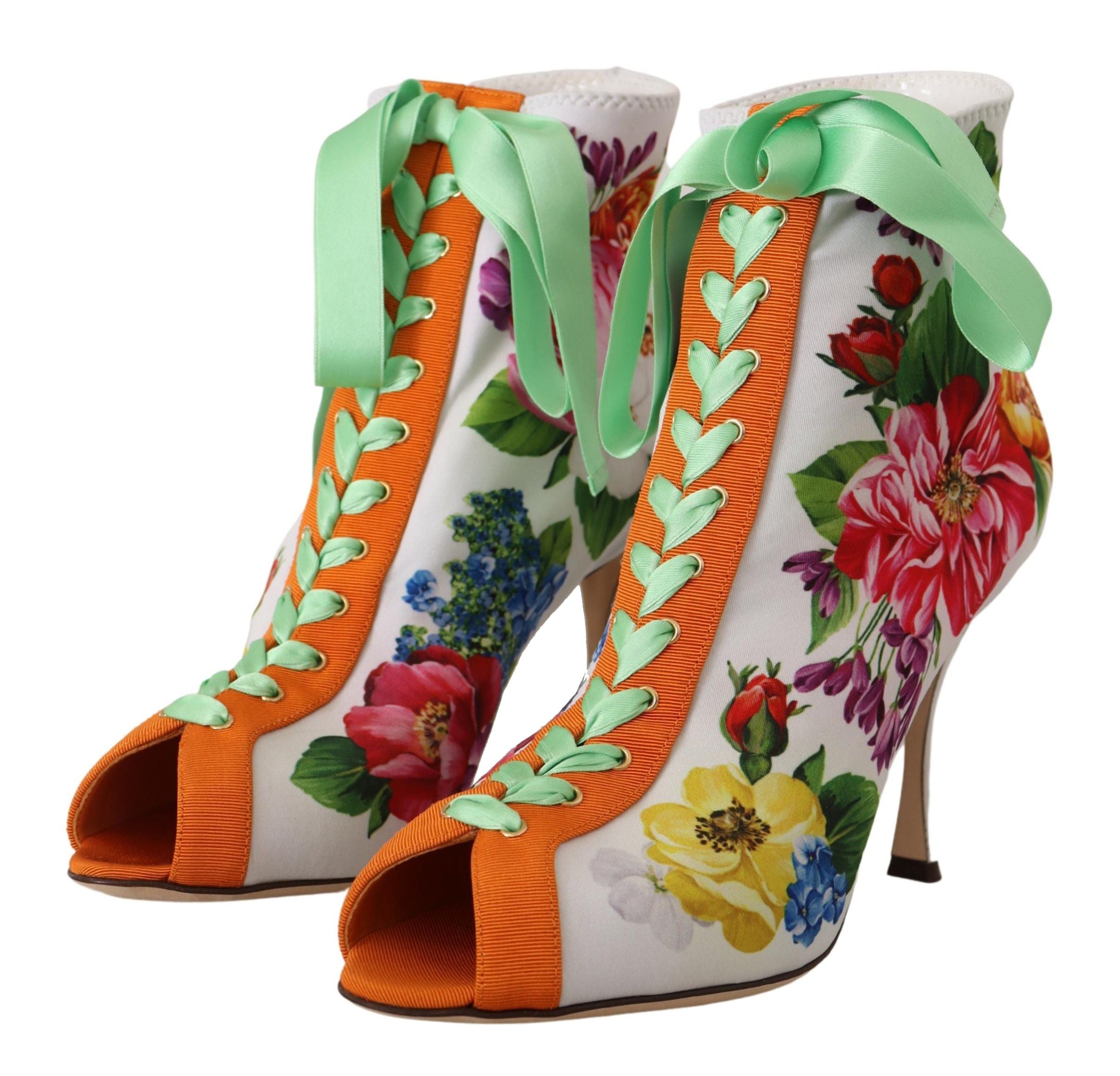 Dolce & Gabbana White Jersey Stretch Boots Open Toes Heels Shoes - Whispers Of Wisdom Clothing
