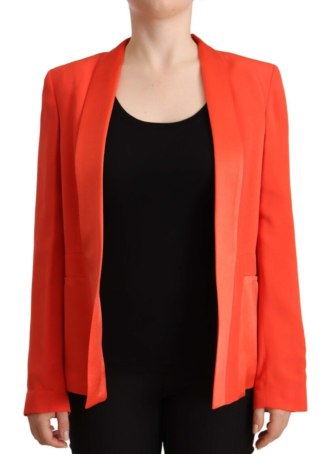 CO|TE Orange Long Sleeves Acetate Blazer Pocket Overcoat Jacket - Whispers Of Wisdom Clothing