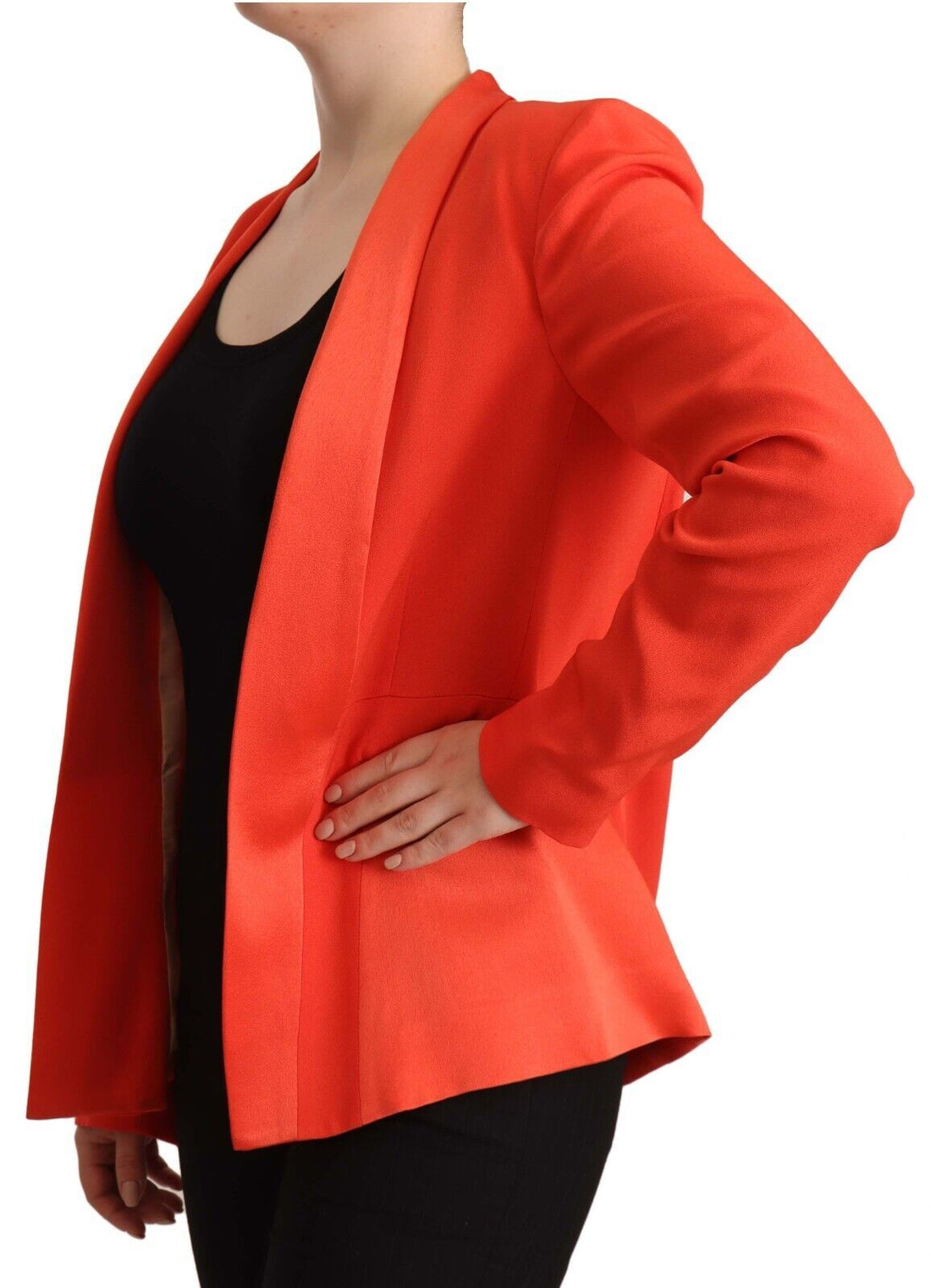 CO|TE Orange Long Sleeves Acetate Blazer Pocket Overcoat Jacket - Whispers Of Wisdom Clothing