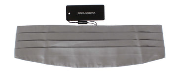 Dolce & Gabbana Silver Wide Belt Silk Cummerbund - Whispers Of Wisdom Clothing