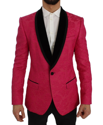 Dolce & Gabbana Pink Floral Brocade Slim Blazer Jacket - Whispers Of Wisdom Clothing